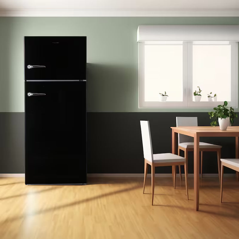 18-Cu Ft Counter-Depth Top-Freezer Refrigerator with Ice Maker (Black)