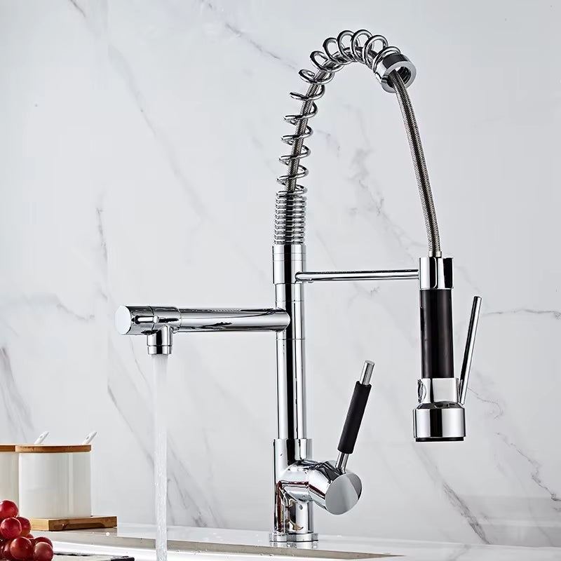 Pull Out Kitchen Faucet Rose Gold Kitchen Sink Mixer Tap Kitchen Faucet Vanity Water Tap Rotating Faucet Sink Faucet