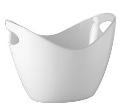 Color: Large milky white 8liters - Thickened Plastic Transparent Ingot Ice Bucket Acrylic Champagne Bucket
