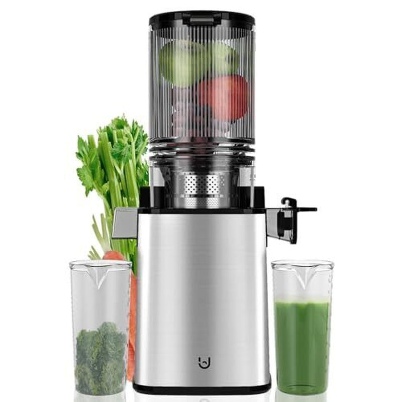 Masticating Juicer Machines, 350W Slow Cold Press Juicer with Stainless Steel
