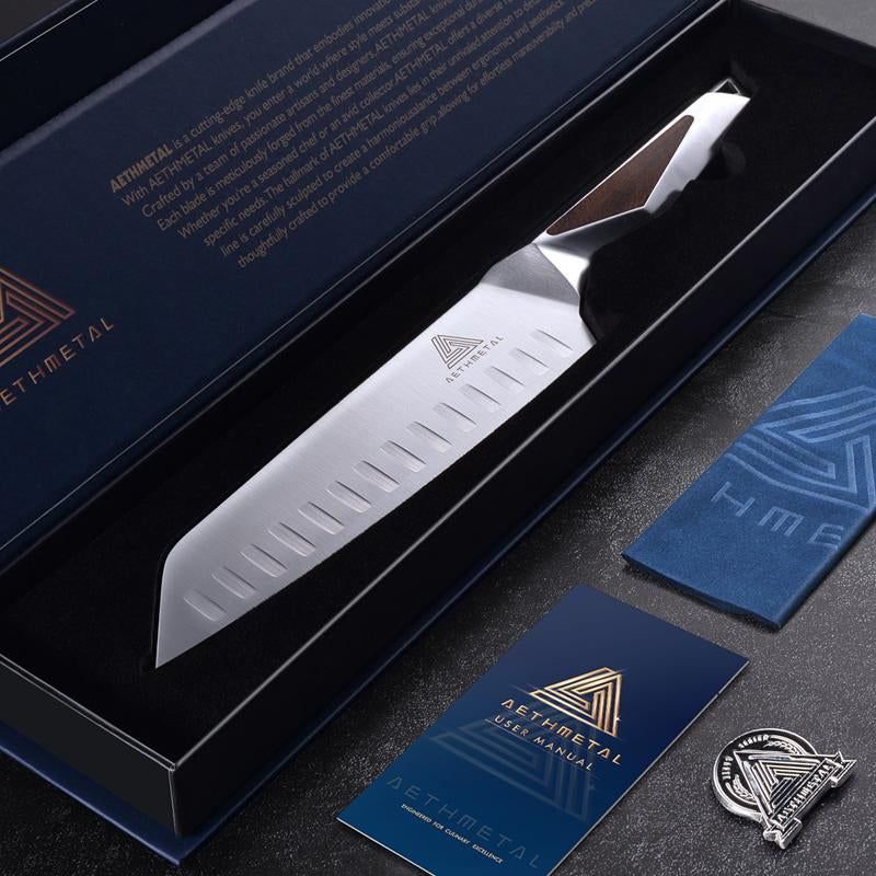 AETHMETAL 7" Santoku Knife: Elevate Your Culinary Skills with Precision Slicing and Chopping