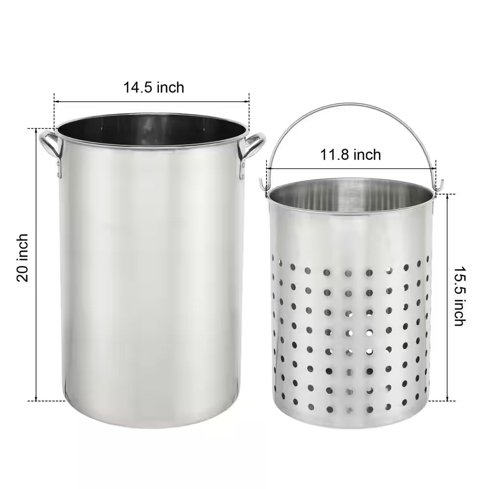 2-Piece Set 50 Qt. Aluminum Turkey Fryer