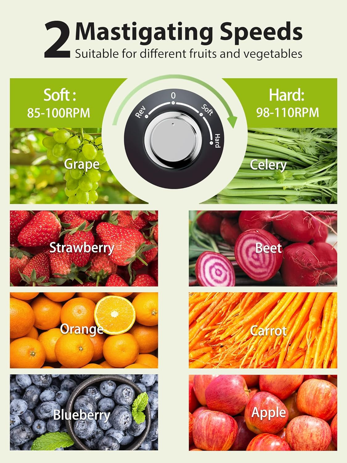 Aeitto Cold Press Juicer - High Juice Yield, Quiet Operation, Easy Cleaning Brush, Soft & Hard Modes, Reverse Function, Perfect for Fruits and Vegetables - Black