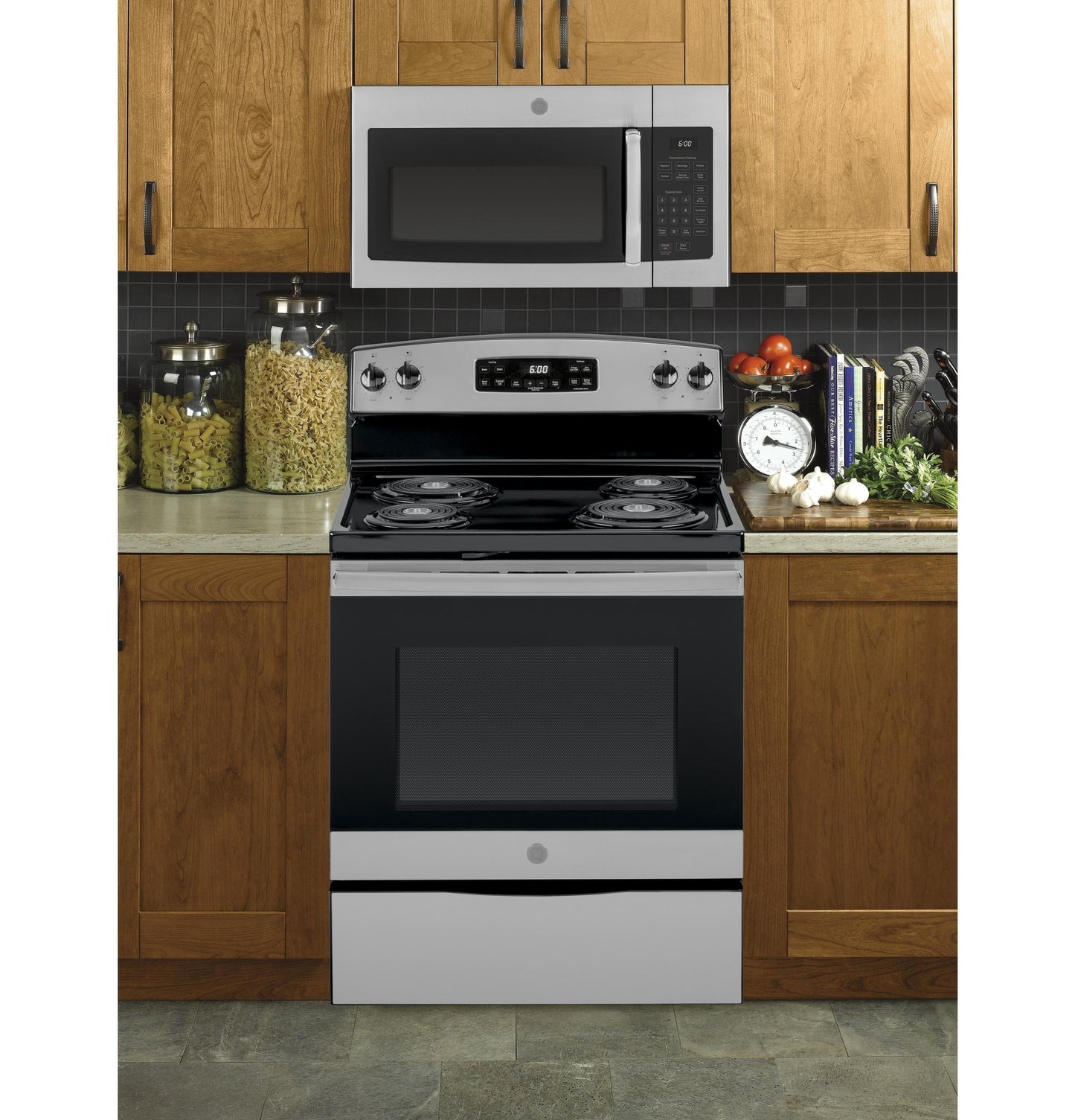 GE 30-Inch Over-The-Range Microwave Oven, 1.6 Cu. Ft. Capacity, 2-Speed 300 CFM Venting, Stainless Steel