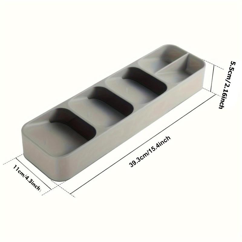 Multi Grid Cutlery Divider Organizer, 1 Count Multifunctional Knife and Fork Compartment Storage Box, Drawer Storage Tray for Kitchen, Summer Kitchen Accessories, Summer for Gift, Kitchen Gadgets
