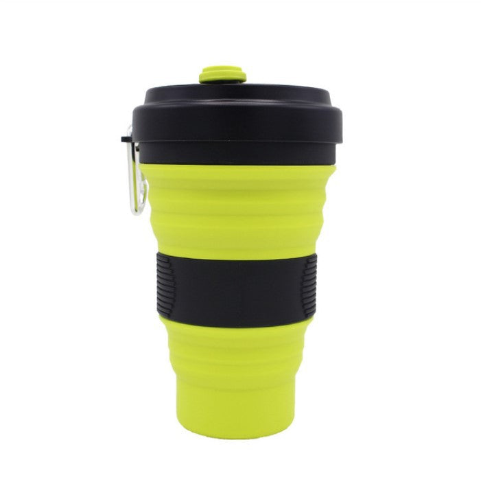 Color: Yellow black, Capacity: 550ml - Travel folding coffee cup