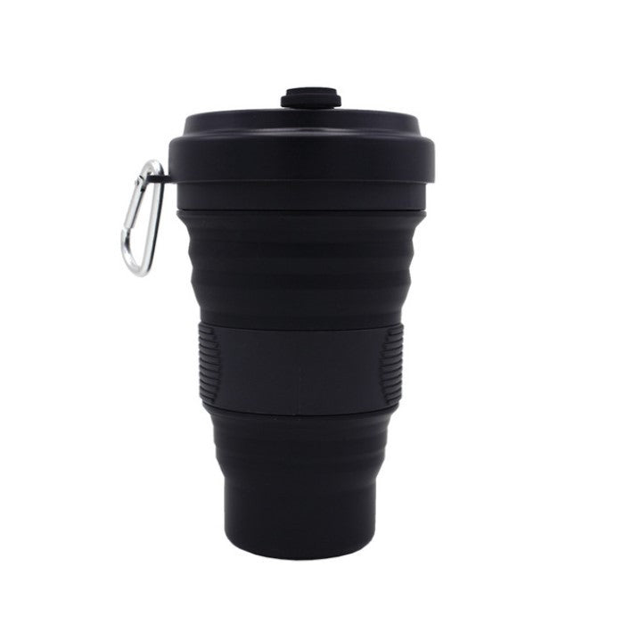 Color: Black, Capacity: 550ml - Travel folding coffee cup