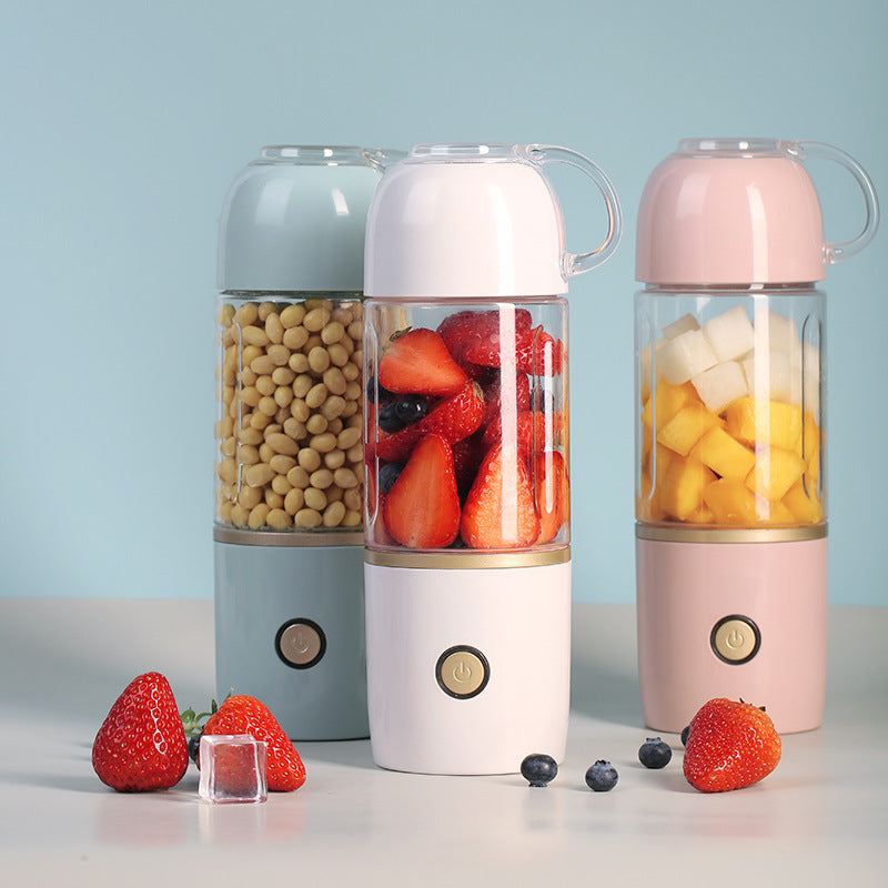 Color: Countless white, Capacity: 301 400ml - Portable Fruit Juicing Glass Cup Charging Fruit Juicer