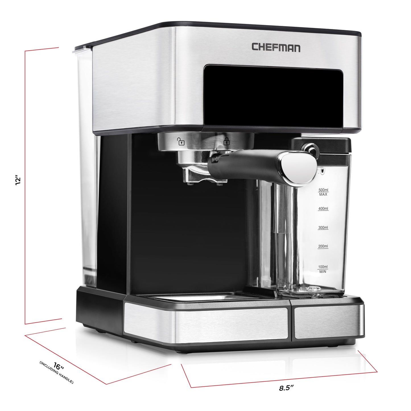 Chefman 1.8L Barista Pro Espresso Machine in Stainless Steel