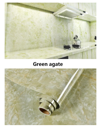 Color: Green Agate, Size: 300x60cm - Artificial Marble Self-adhesive Sticker