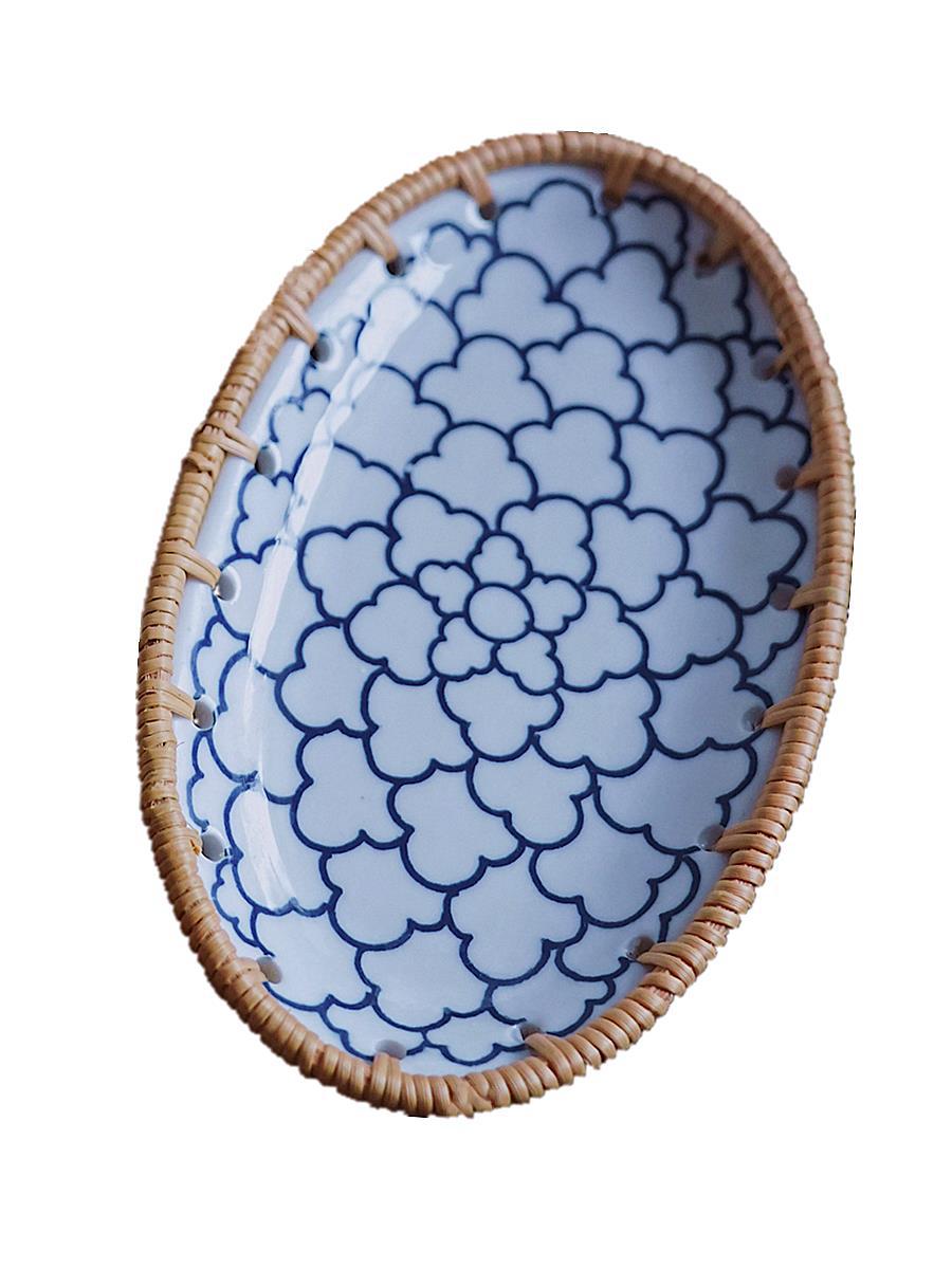 Color: Cloud models - VietRattan Woven Rattan Porcelain Combination Storage Rray