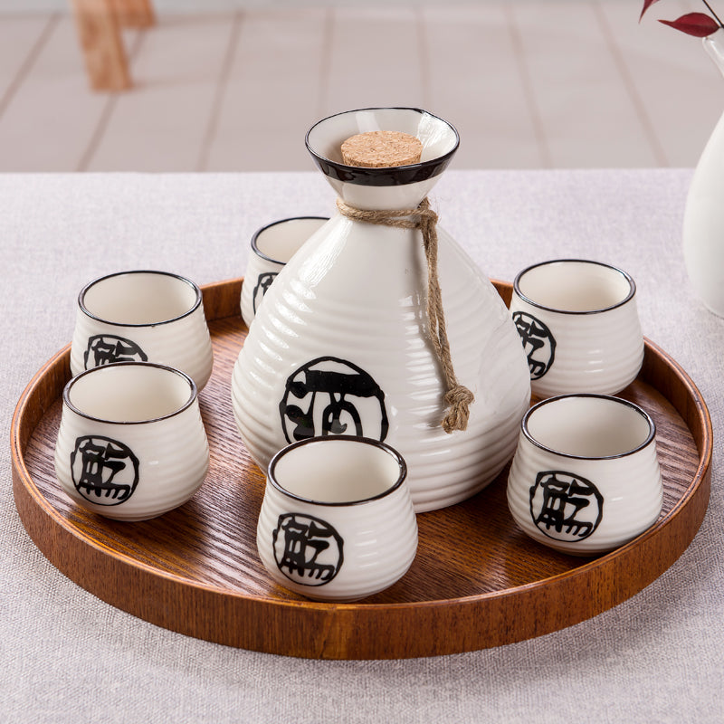 style: Eight cups - Japanese Sake Wineware Ceramic Wine Glass Set Household