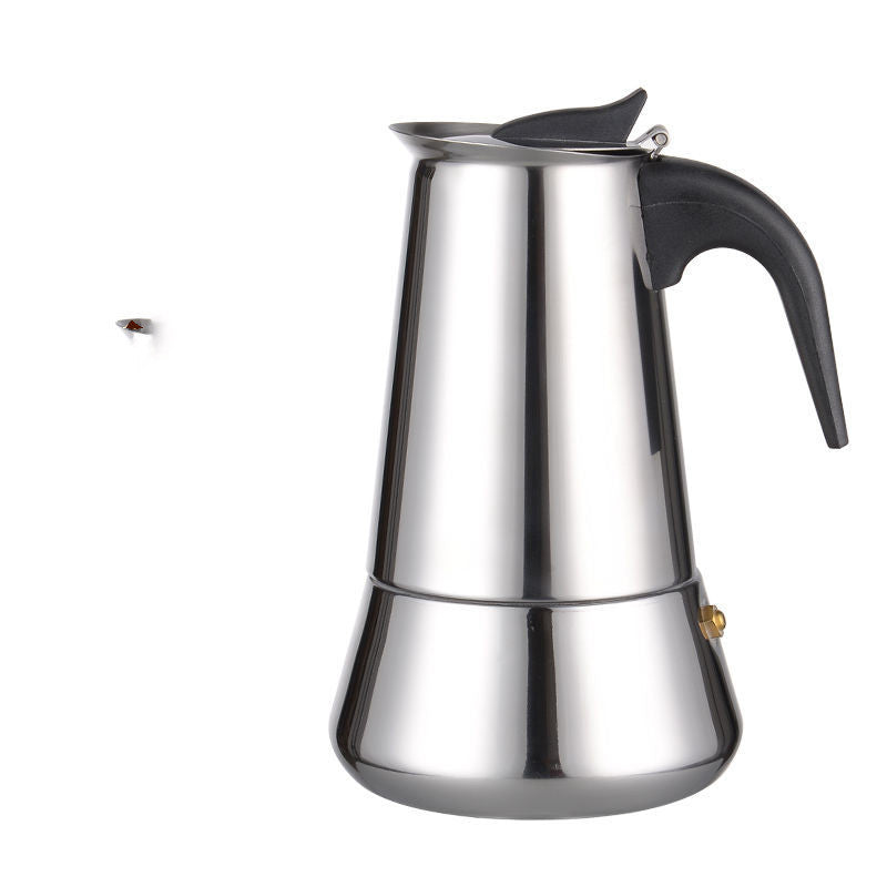 Color: Silver, style: Conical-300ml, capacity: - Italian Moka Pot Hand-made Coffee Pot Stainless Steel Household Moka Coffee Pot