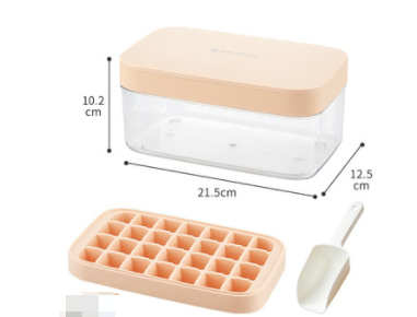Color: Pink, Size: 28-Set of boxes, style: - Ice Cube Mold Silicone Ice Tray Ice Making Mold Ice Box Ice Ball Storage Box Artifact