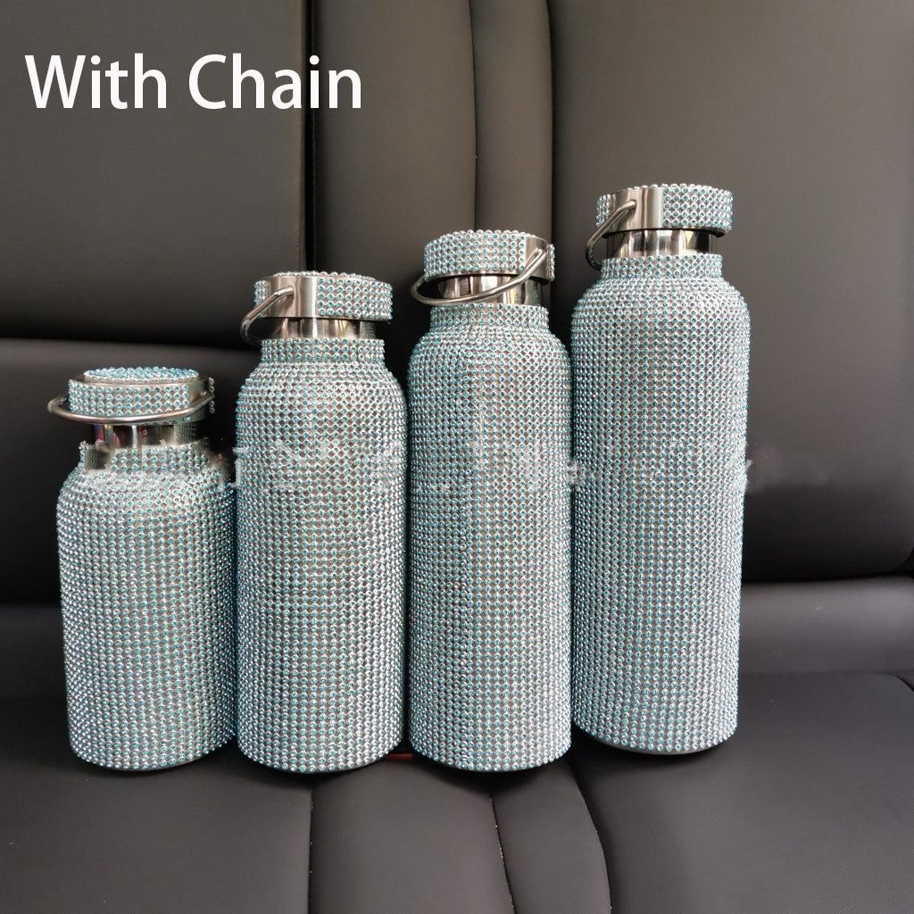 Color: Blue, Size: 500ml - Diamond Vacuum Flask King Diamond Vacuum Flask Taobao Douyin Live Cross-border Diamond Vacuum Flask