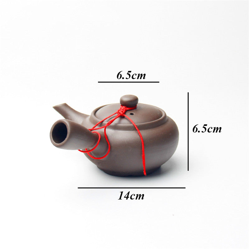 Color: 175ml - Purple Sand Single Handle Pot With Original Ore Purple Pottery Japanese Style Side Handle Pot