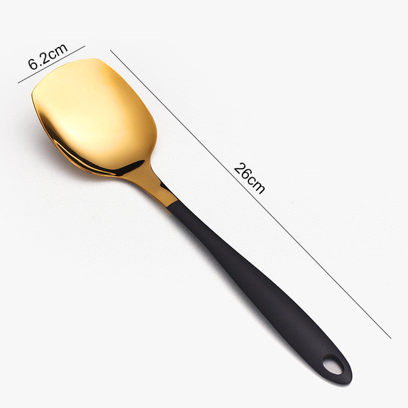 Color: Black - Household Net Red Large Long Handle Public Spoon