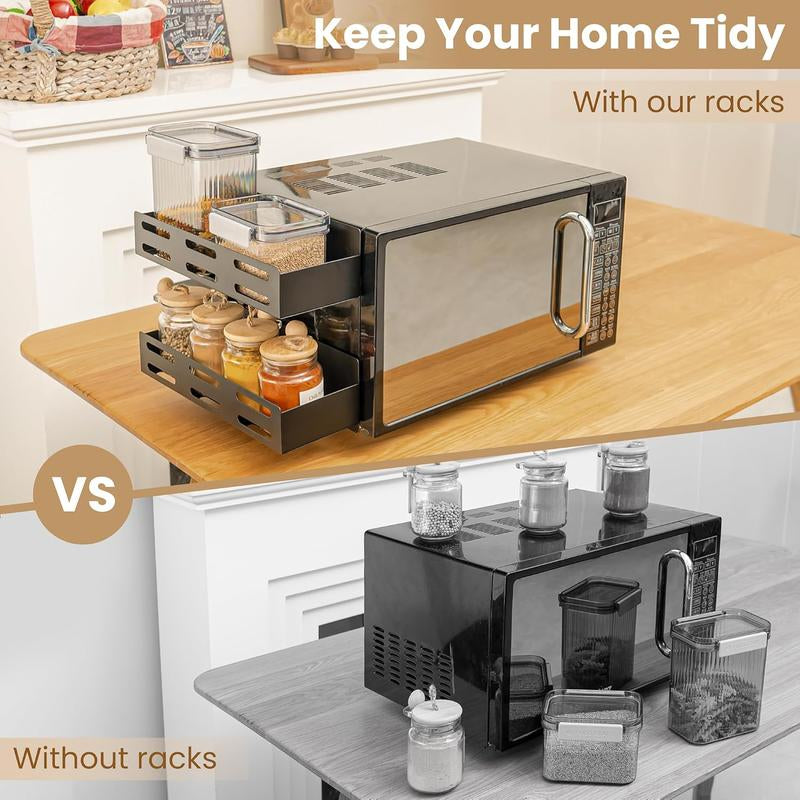 Black Metal Magnetic Rack, Suitable for Spices. for Kitchen Refrigerator and Oven Magnetic Spice Rack