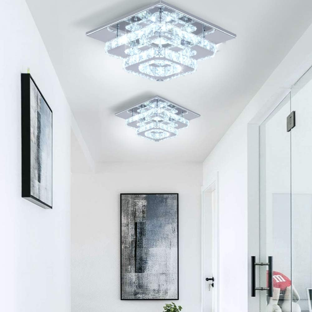 Finktonglan Modern Crystal LED Ceiling Light for Elegant Home Illumination