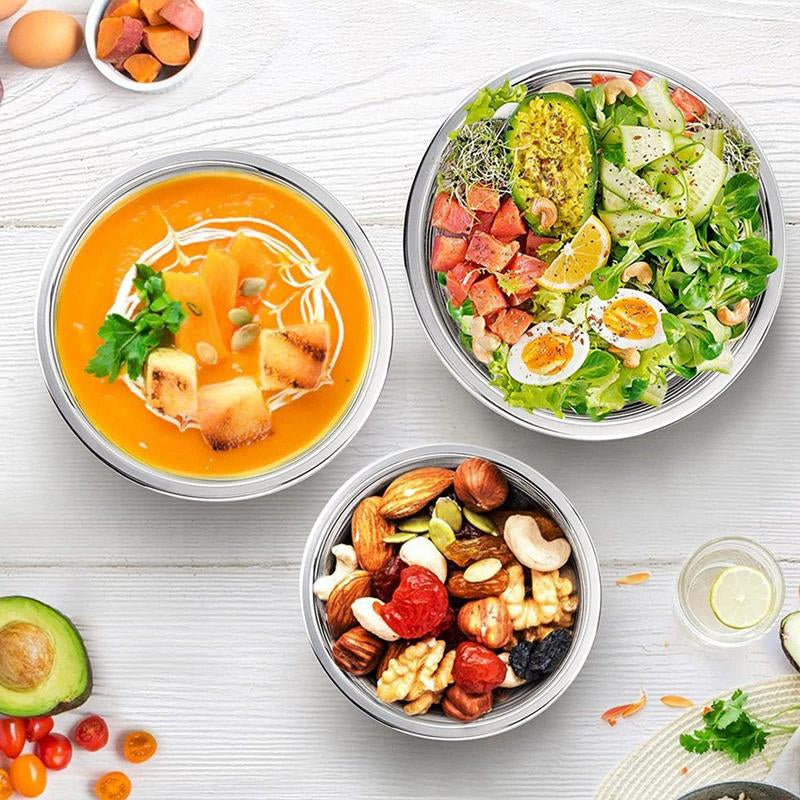 Stainless Steel Mixing Bowl Set - Stylish and Practical Kitchen Essential with Lids, Available in 5 or 10 Pieces