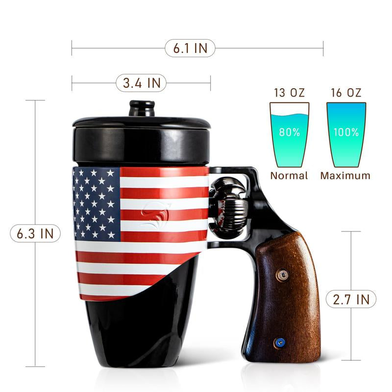 Pukomc Black Revolver Mug: A Stylish Eco-Friendly Gift for Birthdays and Retirements