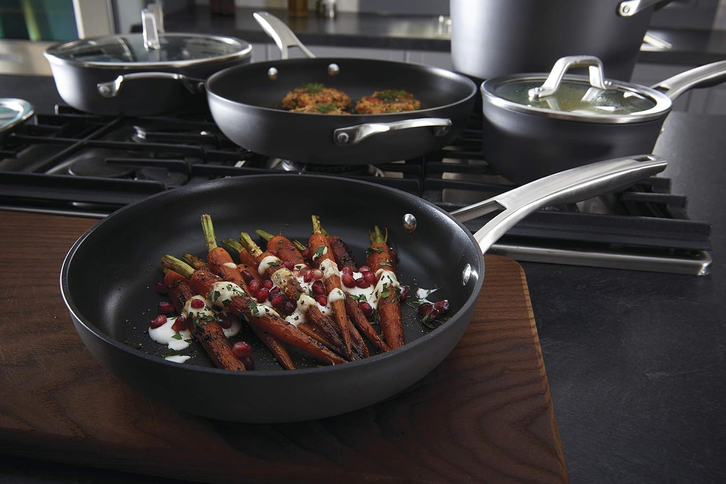 Calphalon 11-Piece Nonstick Cookware Set with Stay-Cool Handles, Dishwasher and Metal Utensil Safe, Black
