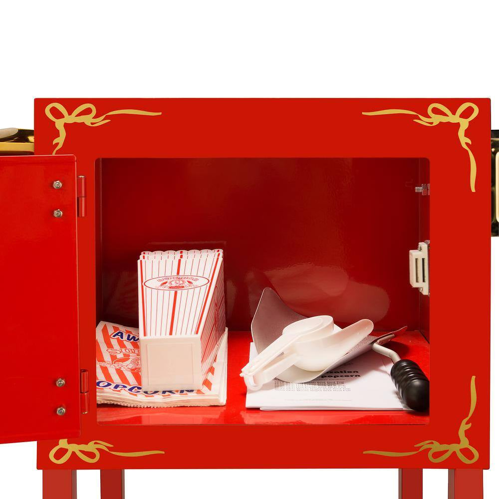 8 Oz. Movie Night Red Popcorn Machine with Cart