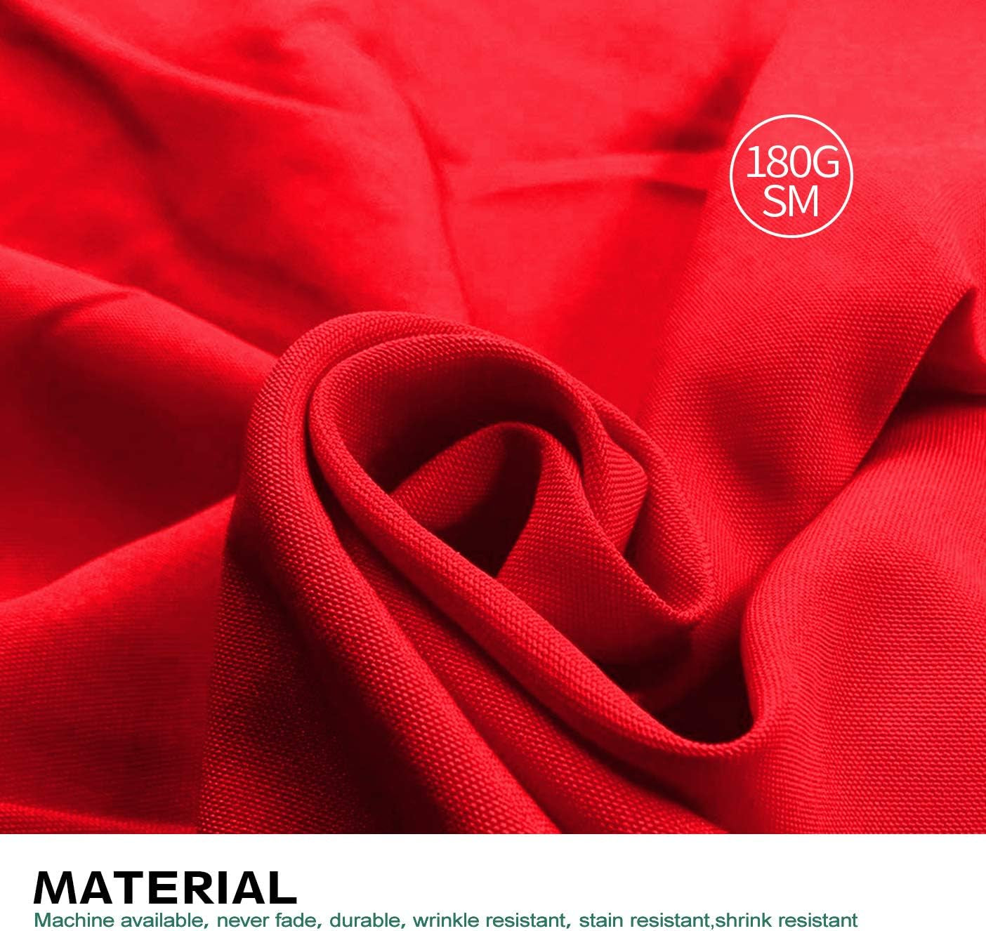 Surmente Rectangular Red Polyester Tablecloth, 90 x 132 Inches, Ideal for Weddings, Banquets, and Restaurants
