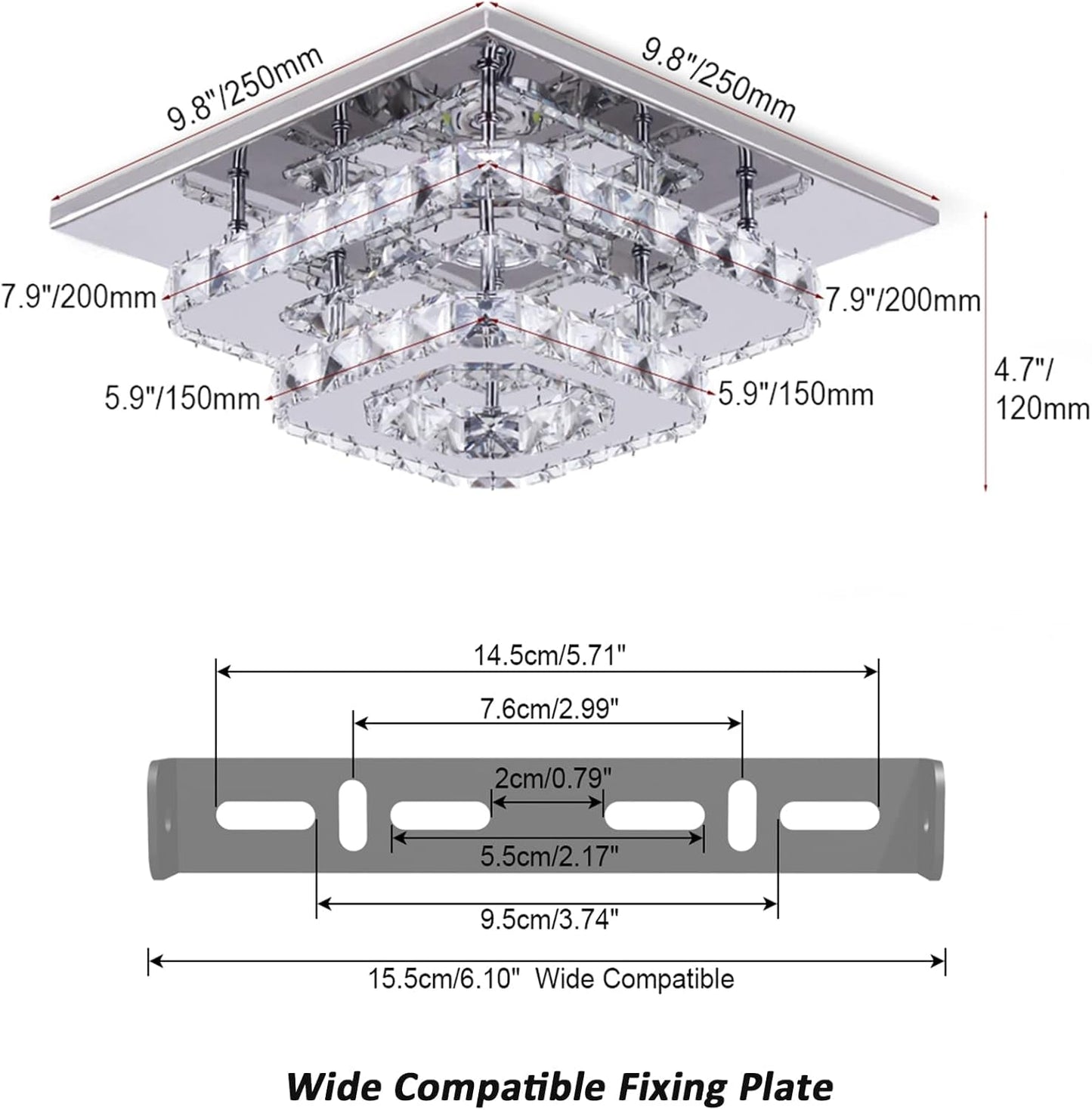 Finktonglan Modern Crystal LED Ceiling Light for Elegant Home Illumination