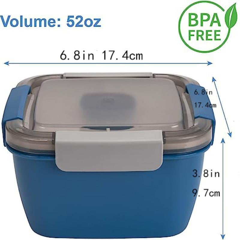 Household Essentials Portable 2 Layer Compartment Lunch Box with Fork, All-In-One Lunch Containers with 3 Compartments & Sauce Container, Lunch Storage Container, Kitchen Accessories, Kitchen Gadgets, Summer for Gift