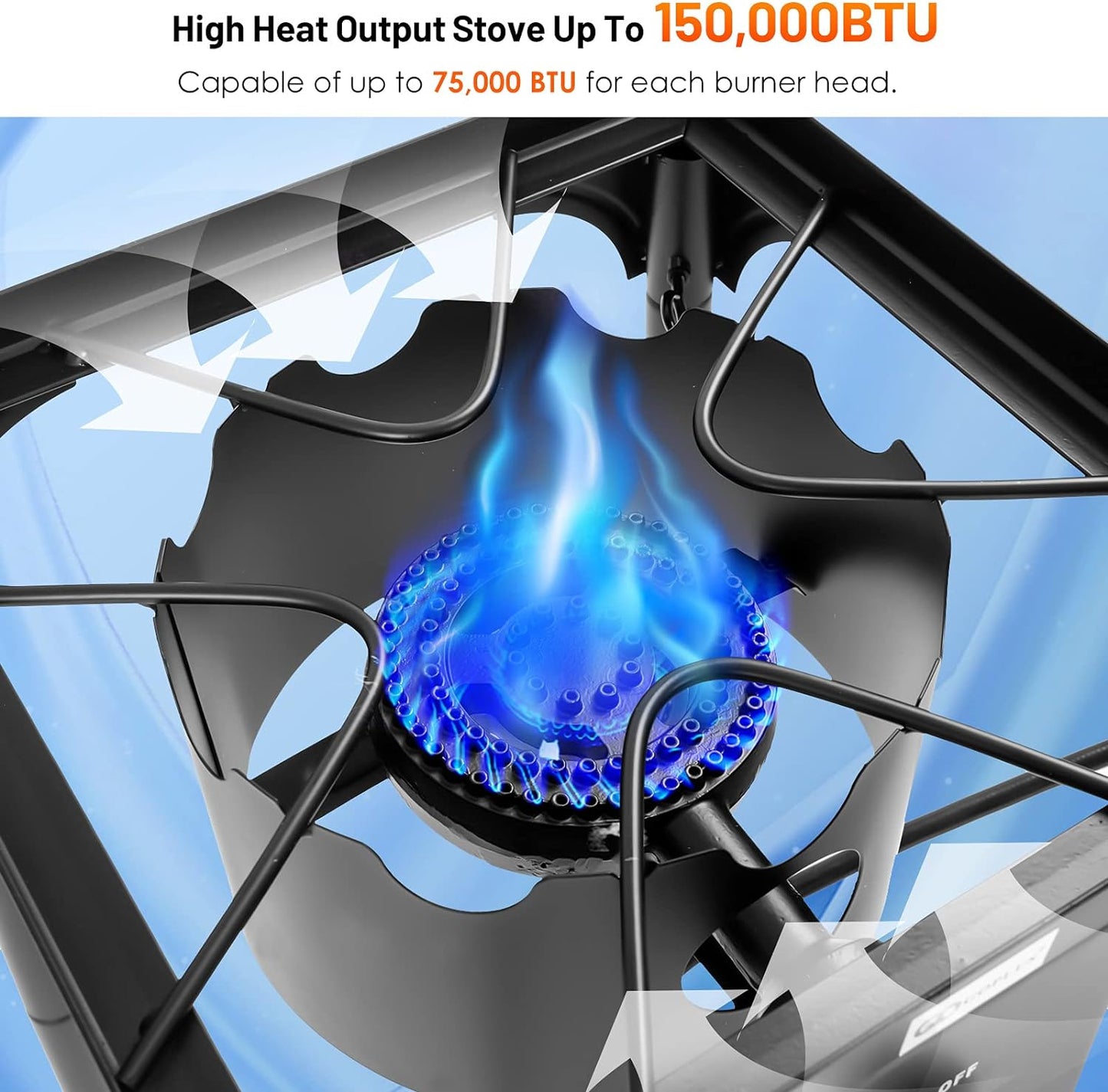 Giantex High-Pressure Outdoor Double Burner Stove - 150,000 BTU Portable Propane Grill for Camping & Picnics