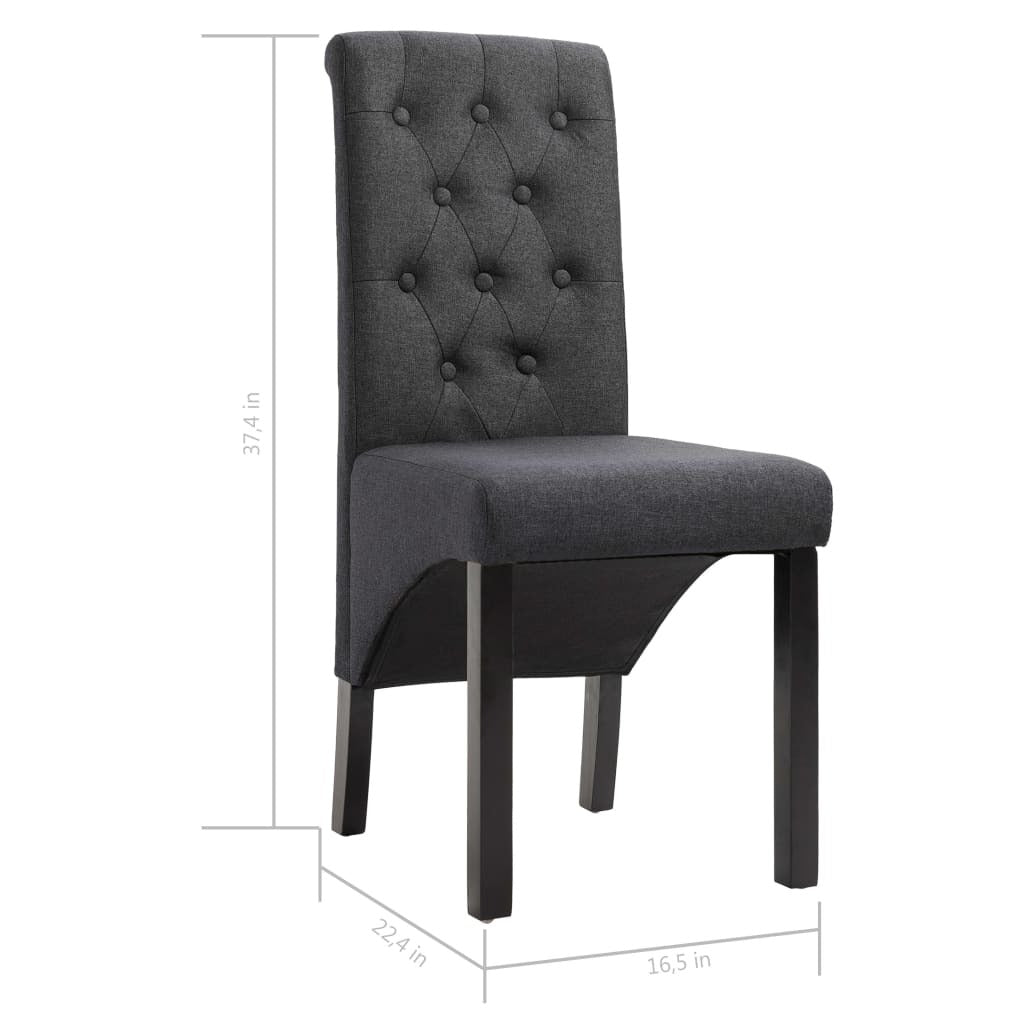 Dining Chairs 2 pcs Dark Gray Fabric