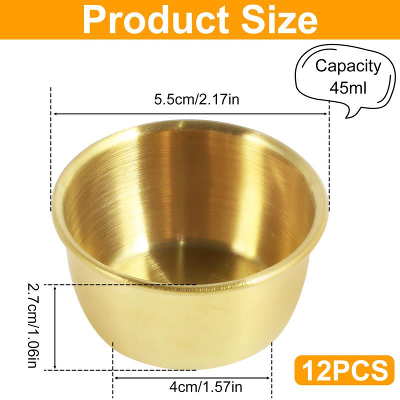 12 Counts Mini Sauce Dipping Bowl 304 Stainless Steel Dipping Cups round Sauce Dishes 45/55Ml Reusable Seasoning Cups Dipping Cups Multipurpose Sauce Cups for Home Party Restaurants