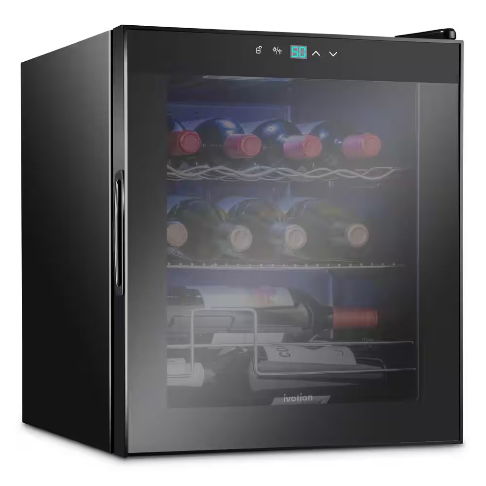 Wine Fridge, Small Freestanding Wine Refrigerator, 12 Bottle Wine Cooler