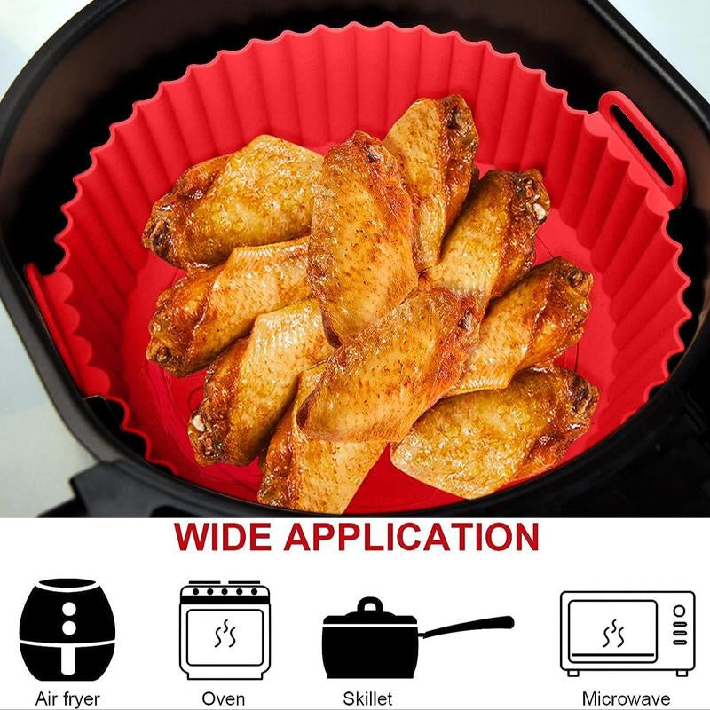 Air Fryer Silicone Liner, 2Pcs Reusable Air Fryer Replacement Basket, Fits 3 to 5 QT Air Fryer, Kitchen Gadgets, Kitchen Accessories, Kitchen Utensils