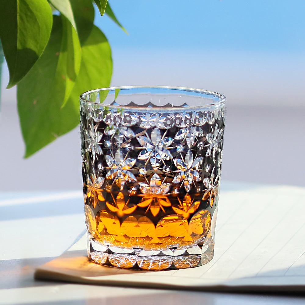 Japanese-style Edo Kiriko Whiskey Glass Made Of Crystal Glass