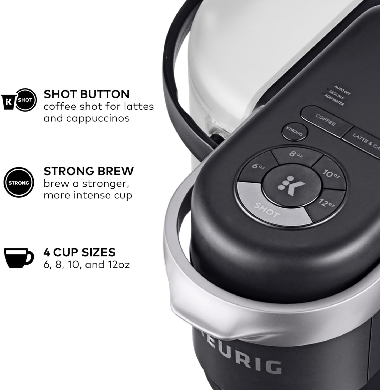 Keurig K-Cafe K-Duo: Multi-Functional Single Serve Coffee, Latte, and Cappuccino Maker in Dark Charcoal