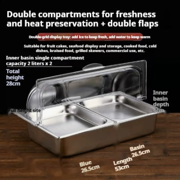 Style: Style 14 - Stainless Steel Dining Plate Display Box With Cold Insulation, Dust Prevention, And Moisture Resistance