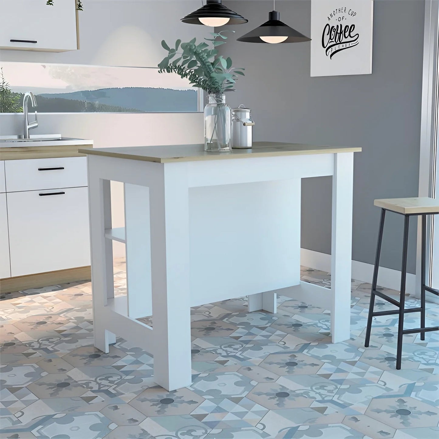 TUHOME Cala Multi-Color Engineered Wood Kitchen Island