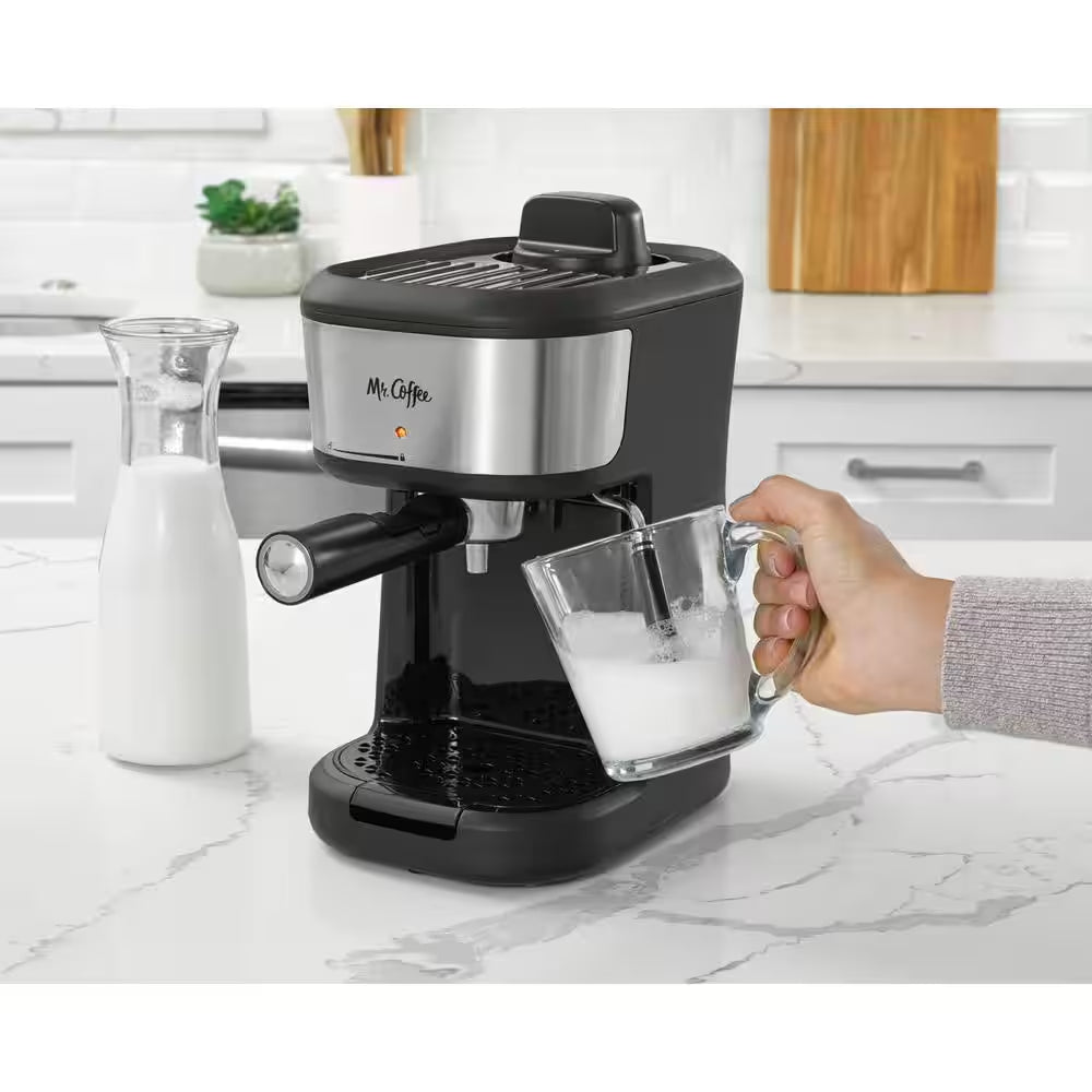 20 Oz. 1- Cup Espresso, Cappuccino Machine with Milk Frothing Pitcher and Steam Wand, Espresso Machine Stainless Steel