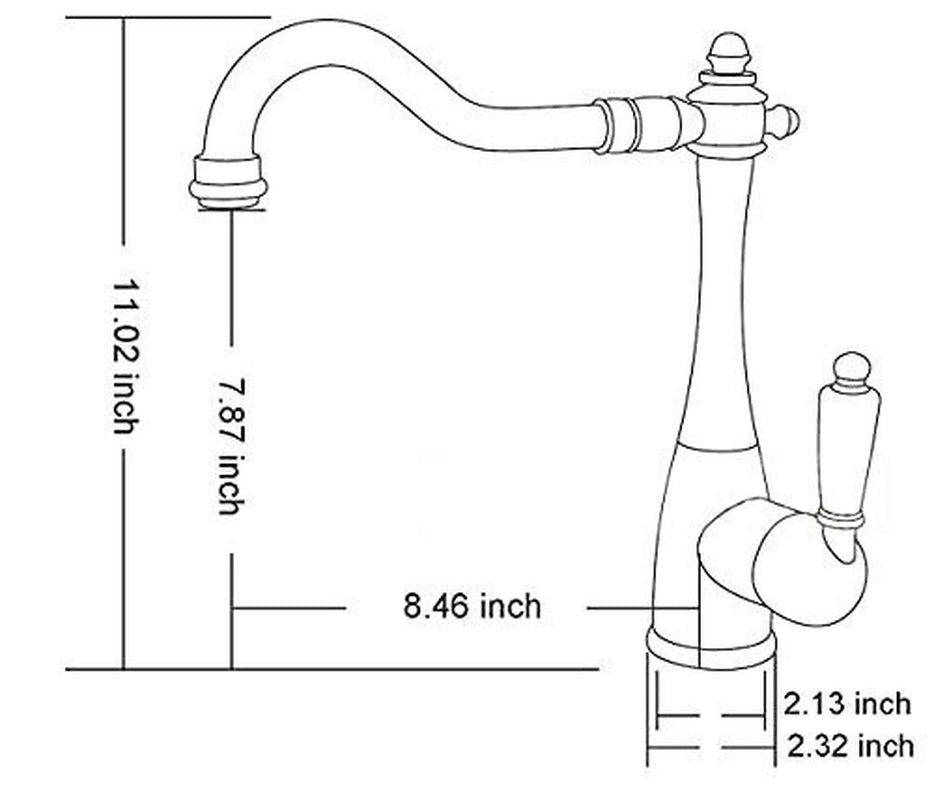 Kitchen Faucet Traditional Period Single Ceramic Lever Kitchen Sink Black