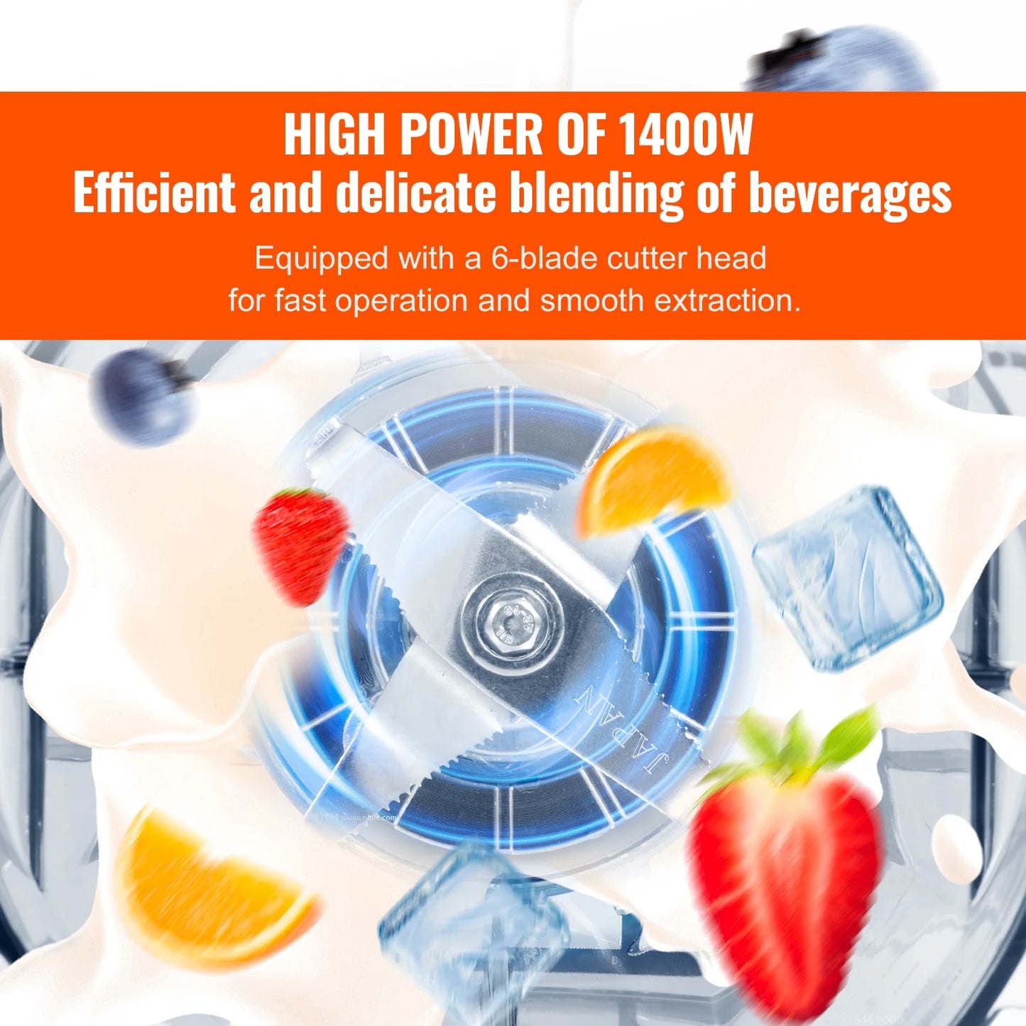 KFFKFF Professional Blender - Ideal for Commercial Use, Countertop Blender for Making 68 Oz Smoothies and Shakes.