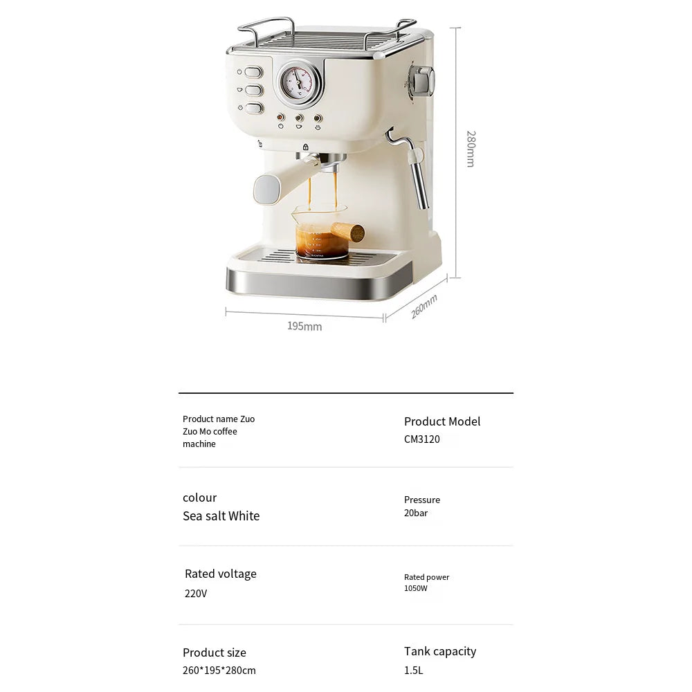 Houselin Professional Espresso Machine 20 Bar with Cappuccino and Steam Milk Frother