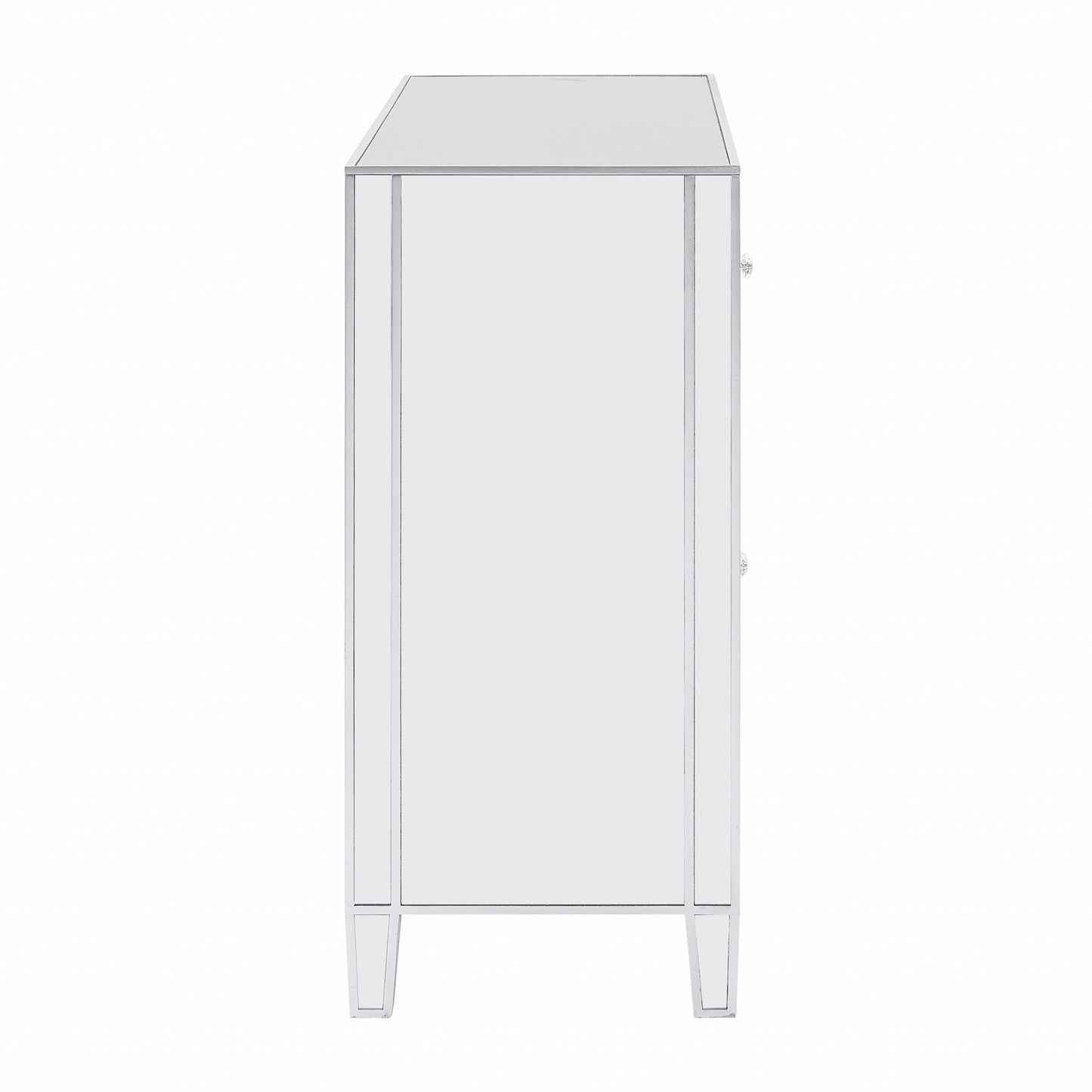 40" Silver Glass Three Drawer Sideboard with Three Doors