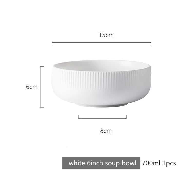 Nordic Ins Styel Ceramic Dinnerwar Matte Glazed Salad Dishes Soup Bowl Dinner Plates Serving Tray For Home Restaurant