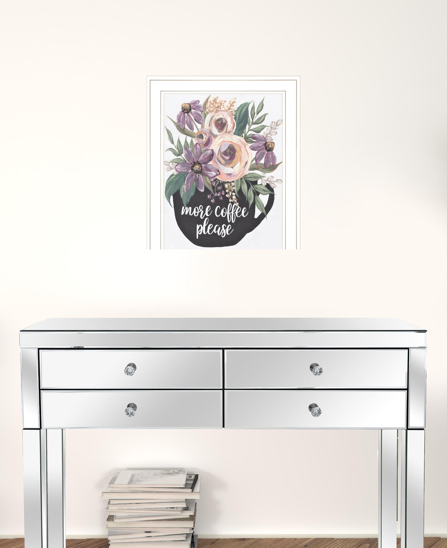 More Coffee Please 1 White Framed Print Kitchen Wall Art