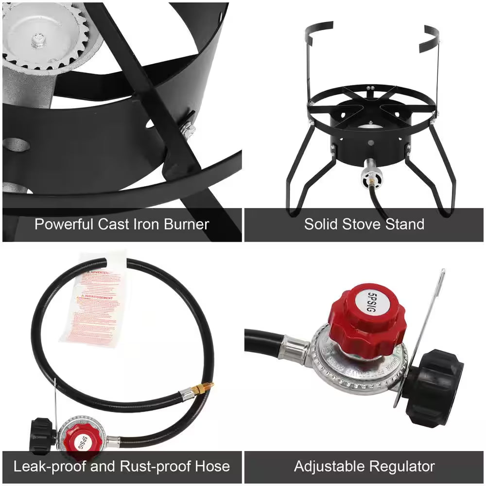 2-Piece Set 50 Qt. Aluminum Turkey Fryer