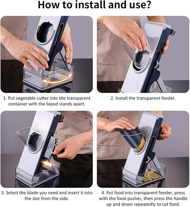 Vegetable Chopper, Multifunctional 13 in 1 Food Utensils Chopper, Kitchen Vegetable Slicer Dicer Cutter Chopper with Container Multi-Function ๏ผ1 Pcs๏ผ