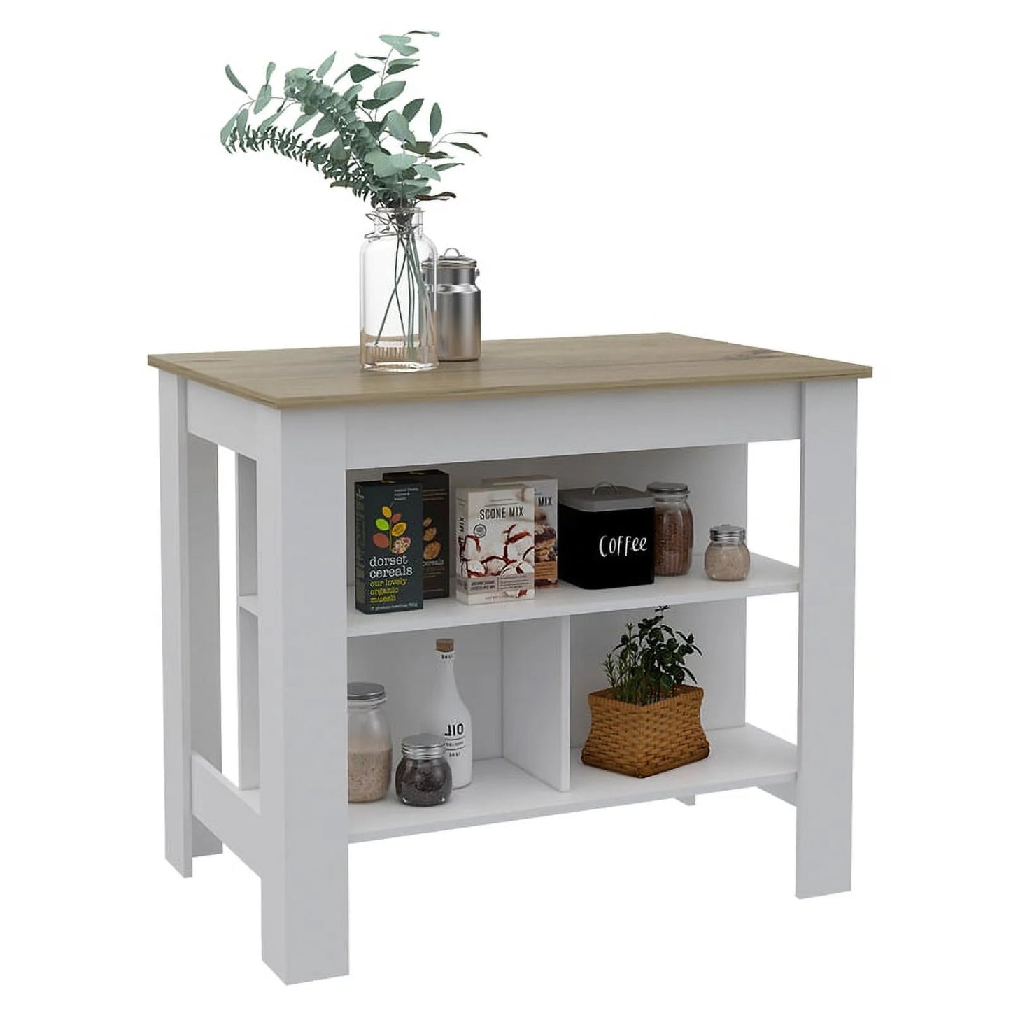 TUHOME Cala Multi-Color Engineered Wood Kitchen Island