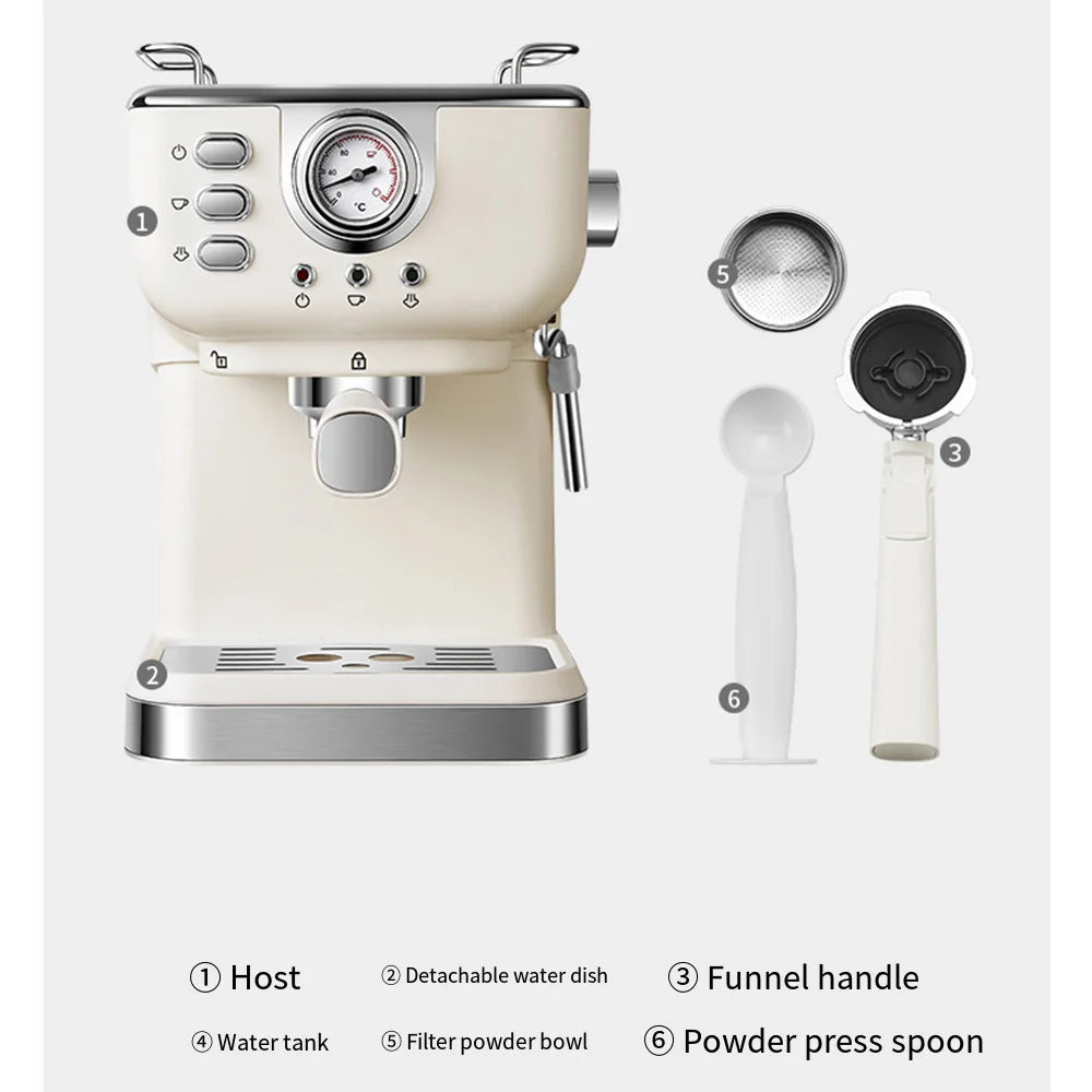 Houselin Professional Espresso Machine 20 Bar with Cappuccino and Steam Milk Frother